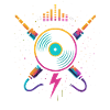 Vinyle arc-en-ciel néon, son rave joyeuse