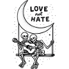 Love Not Hate Skeleton Moon Design