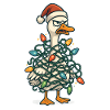 Santa Duck in Christmas Lights