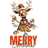 Crazy Christmas Reindeer Merry Christmas
