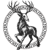 Deer in a Circle Rune Frame