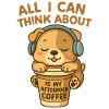 Cute dog loves afternoon coffee