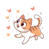 Chaton joyeux papillons