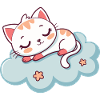 Sleeping Kitten on Soft Cloud