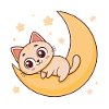 Kitten on Lunar Crescent