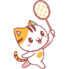 Happy Badminton Kitten