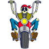 Rebellen-Biker-Skelett