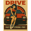 Retro Auto Japan Mädchen