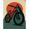 VTT sous le soleil rouge