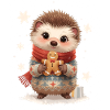 Cuddly hedgehog with gingerbread
