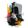 Grunge Guitar – Rock Art & Music Splash