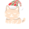 Sleeping Christmas Cat with Hat