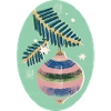 Pastel ornament with fir branch