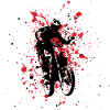 Motocross on abstract reds