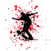 Rot-schwarzer Splash-Skater