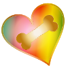 Rainbow Heart with Dog Bones
