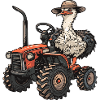 Ostrich Tractor Farmer