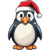 Penguin with festive Santa hat