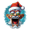 Crazy Santa with Glass Eyes