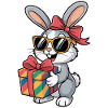 Happy bunny with gift