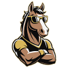 Horse mascot with sunglasses