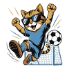 Cat kicker Cheers in goal