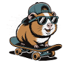 Hamster on skateboard