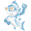 Shark mit Sonnenbrille Jubel