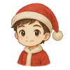 Chibi Christmas Watercolor – Little Santa Claus Kawaii