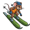 Cute Mouse Rat Ski Skier Cucumber Winter Getaway