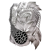 Black and White Leaf Snake Pattern