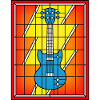 Stained Glass Blue Guitar