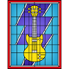 Buntglasgelbe E-Gitarre