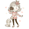 Cute Photo Girl with Dog