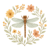 Floral Dragonfly Wreath