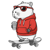 Capybara Sunglasses Skater Rodent Skateboard