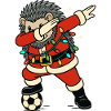 Dabbing Hedgehog Santa Claus Football Gift