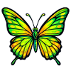 Papillon Vert Éclatant Jaune