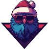 Eagle with sunglasses and Santa hat