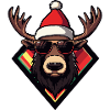 Reindeer in Christmas sunglasses style