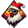 Christmas Chicken in Retro Sunset