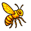Glowing honey bees