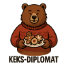 Keks-Diplomat Bär mit Keksen