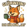 Winterfuchs genießt Glühwein