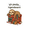 Faultier beim Geschenkestapel
