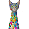 Buntes Mosaikkatzen - art deco stil 