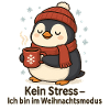 Weihnachtsmodus Pinguin mit Becher