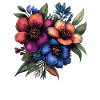 Bunte Blumenblüte Neonpalette