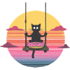 Cat swing at the donut sunset