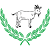 Goat in Green Laurel Wreath